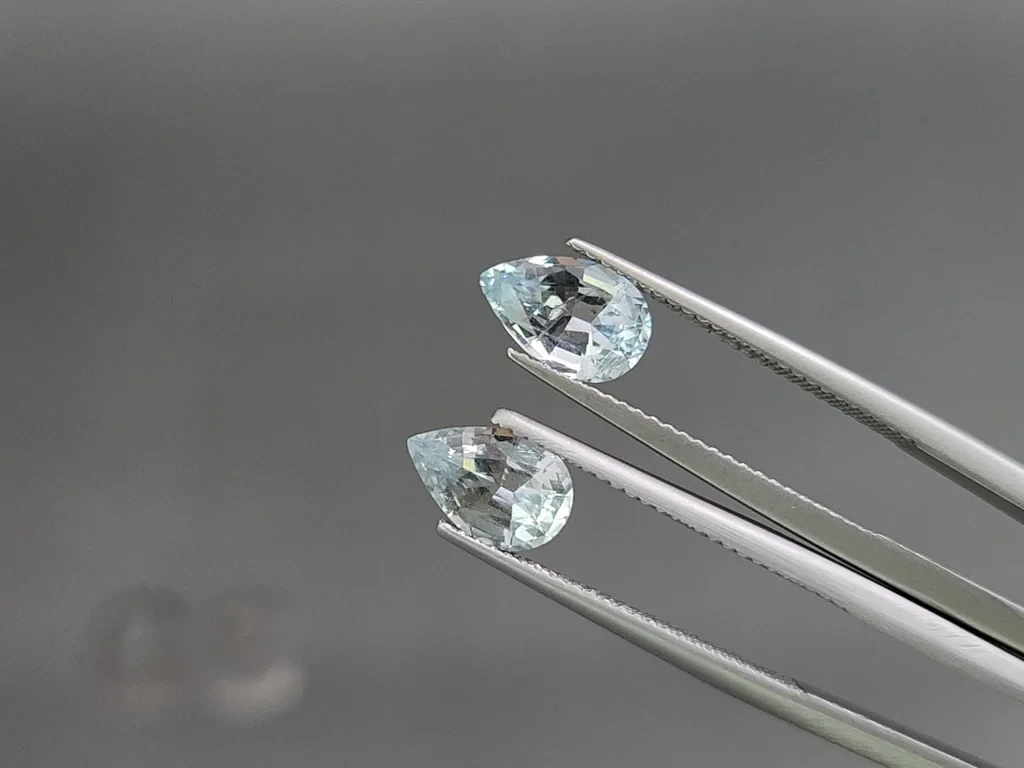 Сет аквамаринов в огранке груша 4,07 карат, Мадагаскар Изображение №4