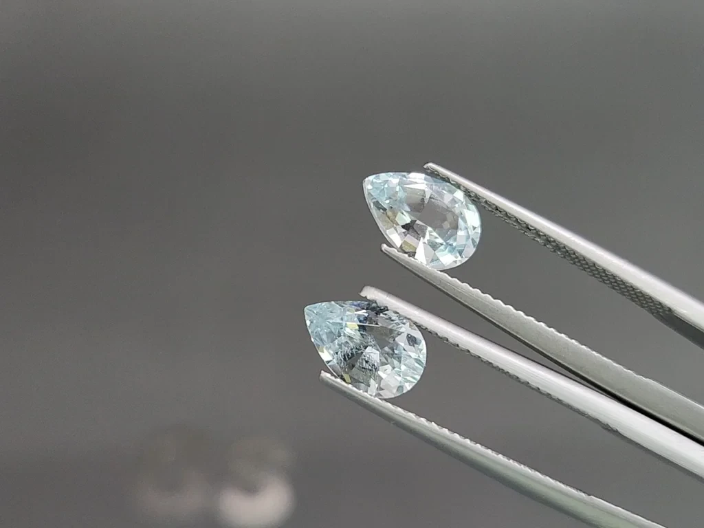 Сет аквамаринов в огранке груша 3,90 карат, Мадагаскар Изображение №4