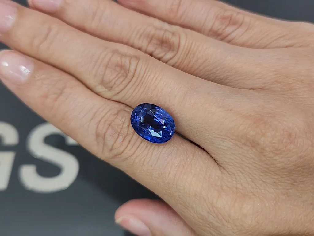 Негретый сапфир Royal Blue в огранке овал 9,01 карат, Шри-Ланка Изображение №2