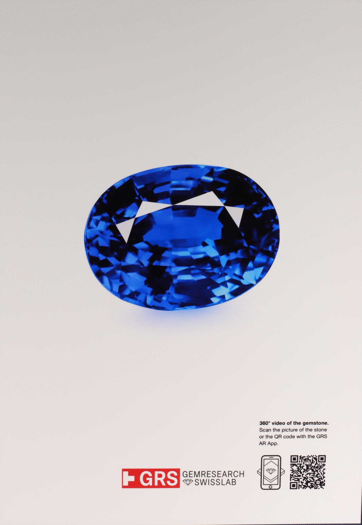 Инвестиционный сапфир Royal Blue в огранке овал 50,09 карат, Шри-Ланка  Изображение №5
