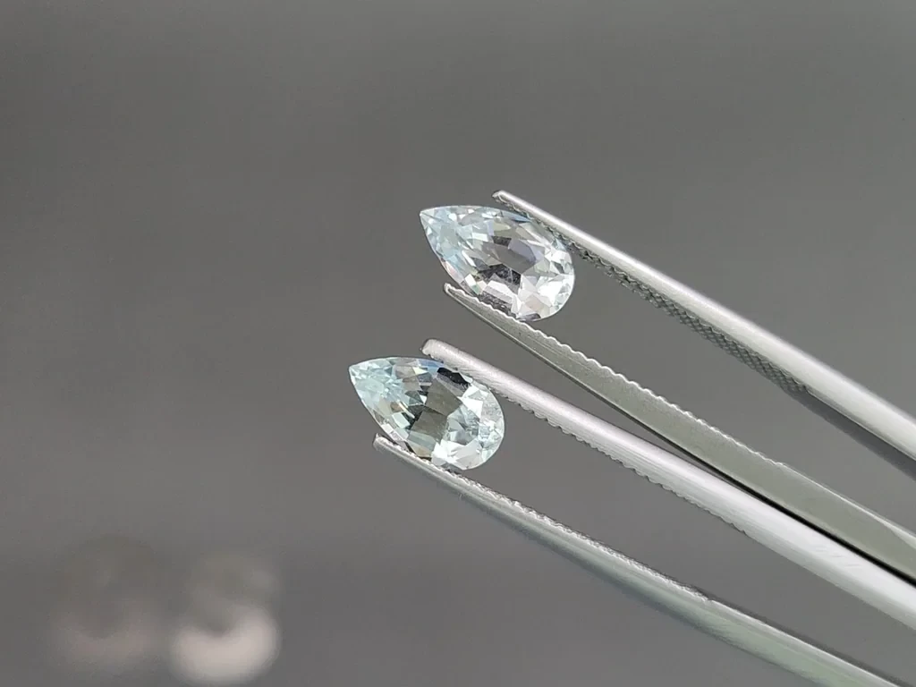Сет аквамаринов в огранке груша 3,03 карат, Мадагаскар Изображение №4