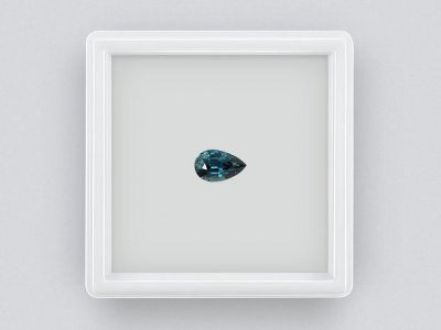 Негретый teal сапфир в огранке груша 1,26 карата, Мадагаскар photo