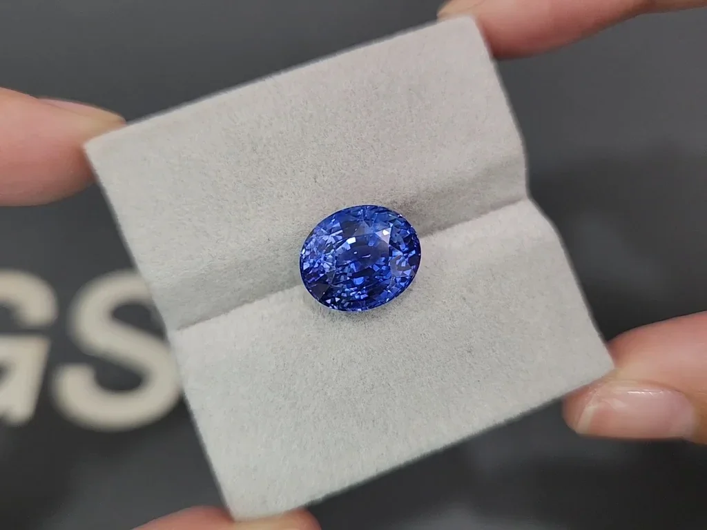 Негретый сапфир Cornflower Blue в огранке овал 9,03 карата, Шри-Ланка Изображение №4