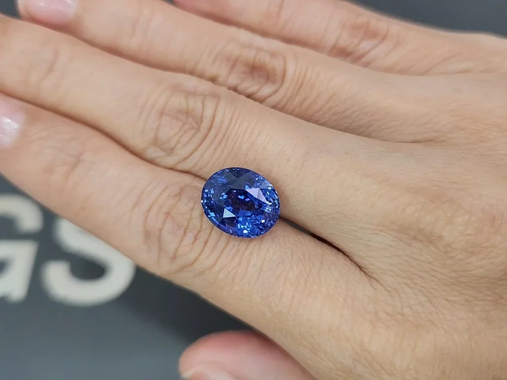 Негретый сапфир Cornflower Blue в огранке овал 9,03 карата, Шри-Ланка Изображение №2