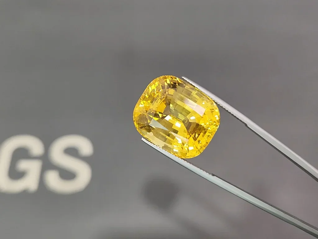 Уникальный негретый Golden Yellow сапфир в огранке кушон 49,90 карат, Шри-Ланка Изображение №3