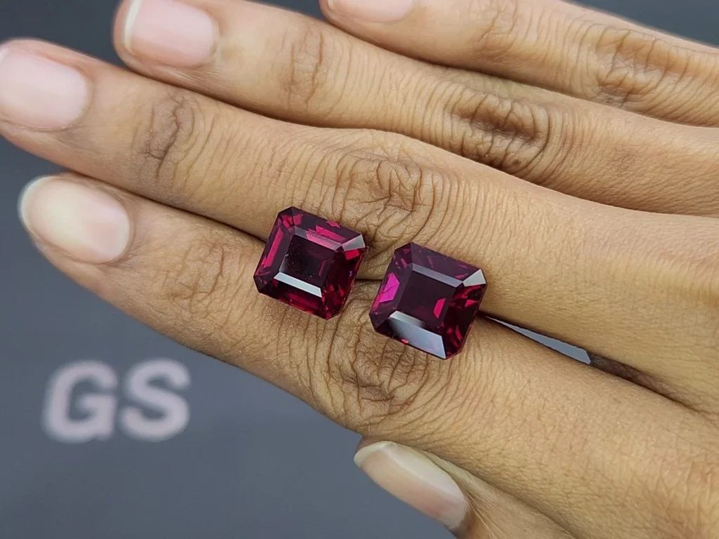 Пара турмалинов рубеллитов в огранке ашер 16,50 карат, Африка Изображение №2