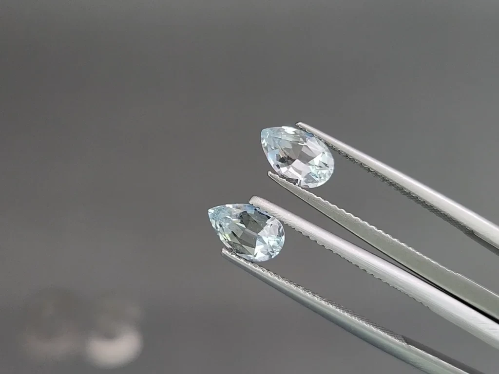 Сет аквамаринов в огранке груша 2,63 карат, Мадагаскар Изображение №4