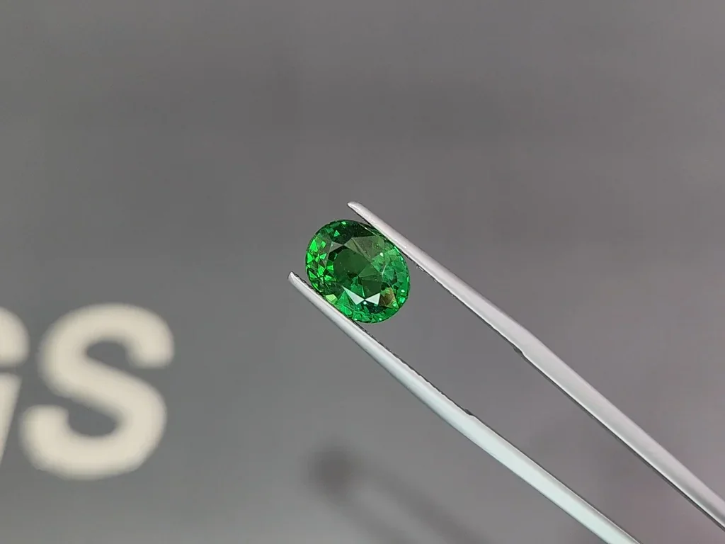 Гранат цаворит Vivid Green в огранке овал 4,05 карат, Танзания Изображение №3