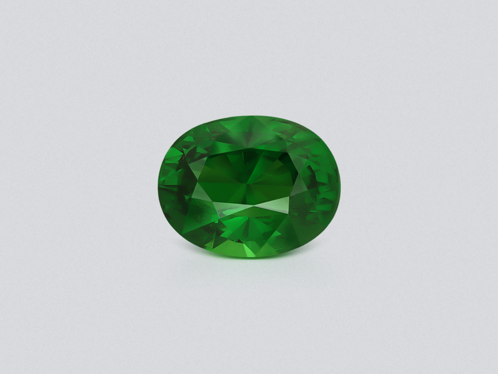 Гранат цаворит Vivid Green в огранке овал 4,05 карат, Танзания Изображение №1