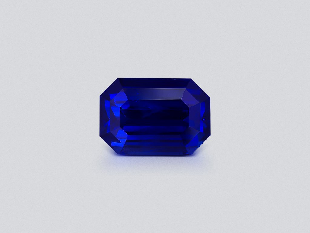 Инвестиционный негретый сапфир Royal Blue в огранке октагон 15,19 карат, Бирма (SSEF ,GRS ,GIA) Изображение №1
