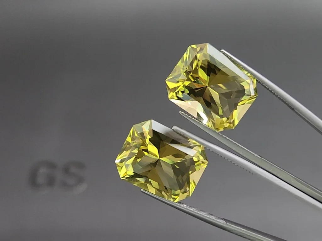 Сет из лимонного кварца в высокоточной огранке радиант 45,00 карат, Африка Изображение №4