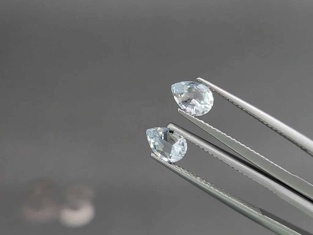 Сет аквамаринов в огранке груша 2,10 карат, Мадагаскар Изображение №3