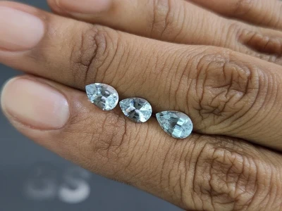 Сет аквамаринов в огранке груша 2,10 карат, Мадагаскар photo