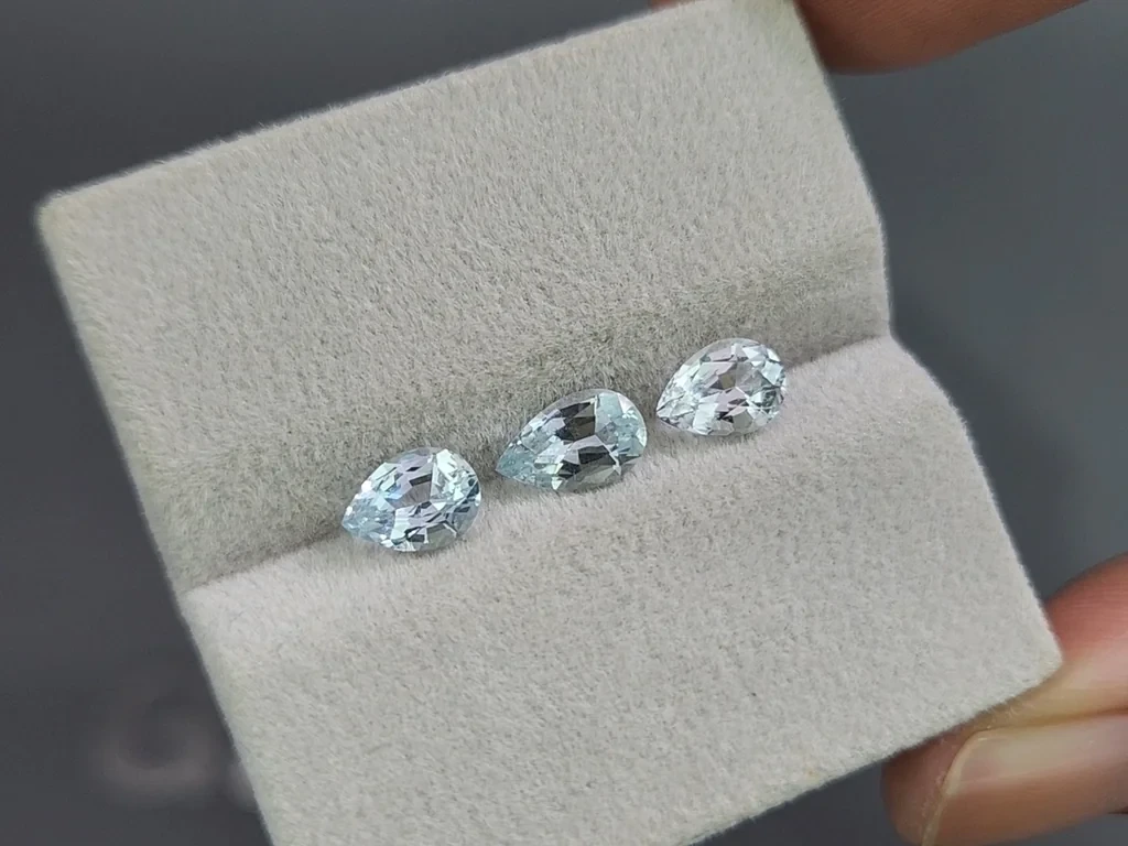 Сет аквамаринов в огранке груша 2,04 карат, Мадагаскар Изображение №5