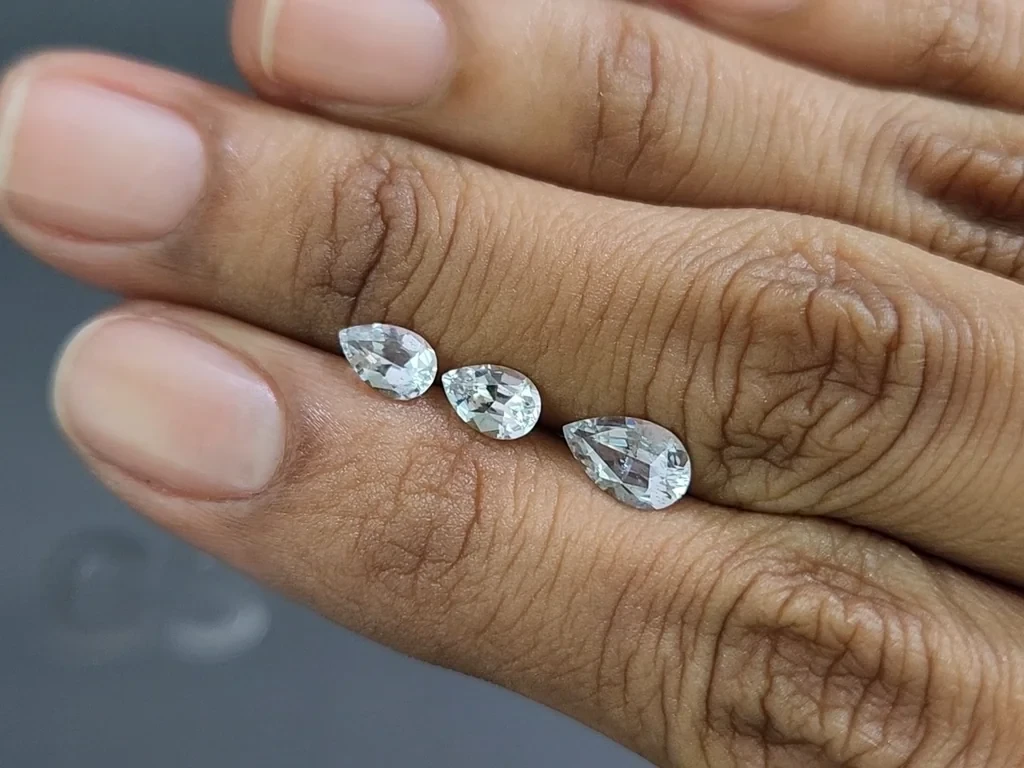 Сет аквамаринов в огранке груша 1,46 карат, Мадагаскар Изображение №2