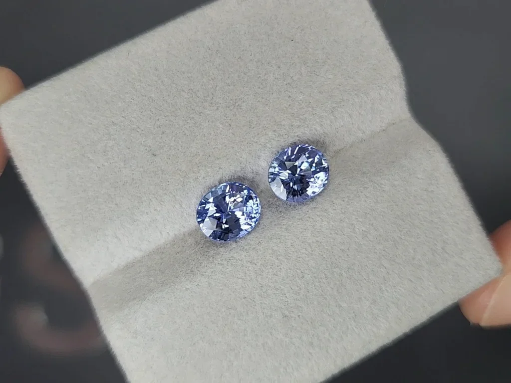 Пара голубых сапфиров Pastel Blue в огранке овал 3,11 карата, Шри-Ланка Изображение №4
