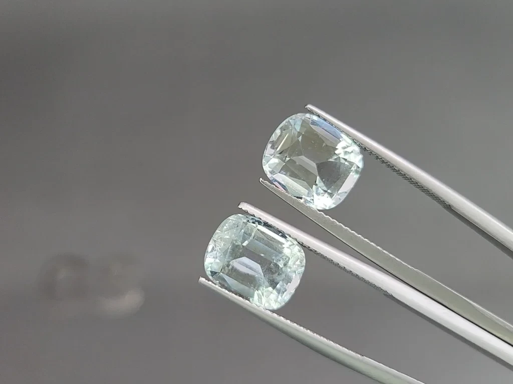 Сет аквамаринов в огранке кушон 12,55 карат, Мадагаскар Изображение №4