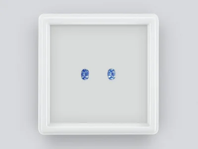 Пара сапфиров цвета Cornflower Blue в огранке овал 0,53 карат, Шри-Ланка photo