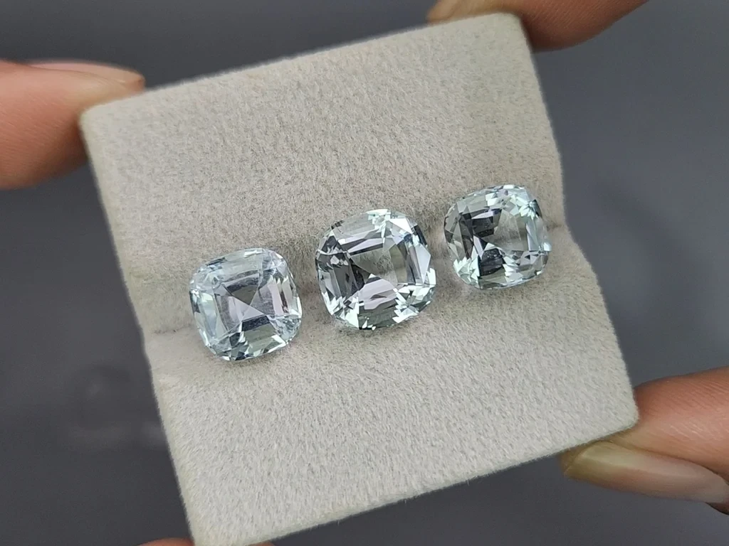 Сет аквамаринов в огранке кушон 10,95 карат, Мадагаскар Изображение №5