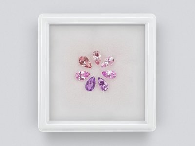 Сет калиброванных сапфиров 5x3 мм в огранке груша 1,60 карат/7 шт.  photo