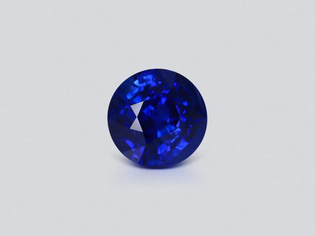 Синий сапфир цвета Royal Blue в огранке круг 6,03 карата, Шри-Ланка  Изображение №1