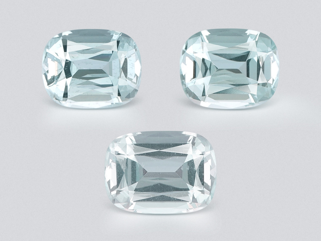 Сет аквамаринов в огранке кушон 8,95 карат, Мадагаскар Изображение №1