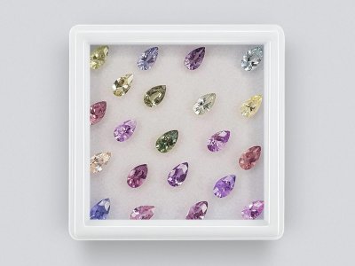 Сет калиброванных сапфиров 5x3 мм в огранке груша 4,95 карат/21 шт. photo