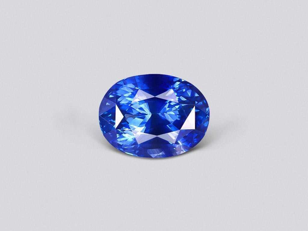 Синий сапфир цвета Royal Blue 6,42 карата в огранке овал, Шри-Ланка Изображение №1
