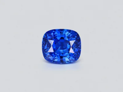 Уникальный синий сапфир редкого цвета Peacock Blue в огранке кушон 9,28 карат, Шри-Ланка photo