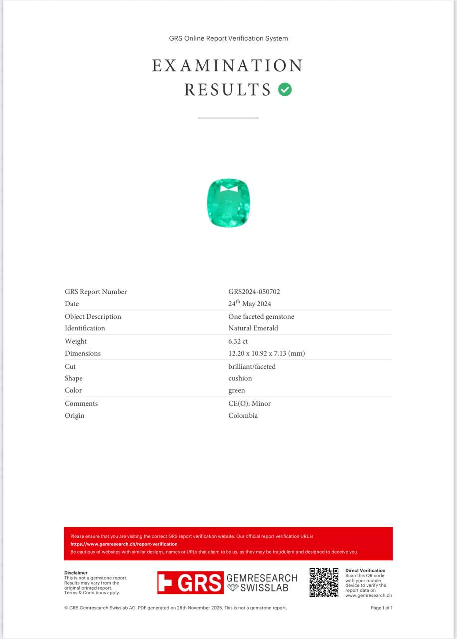 Изумруд в огранке октагон 6,32 карата, Колумбия Изображение №6