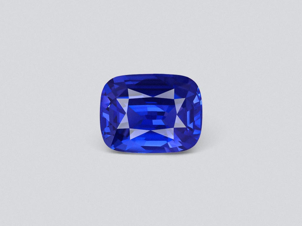 Негретый синий сапфир цвета Royal Blue в огранке кушон 8,02 карата, Шри-Ланка Изображение №1
