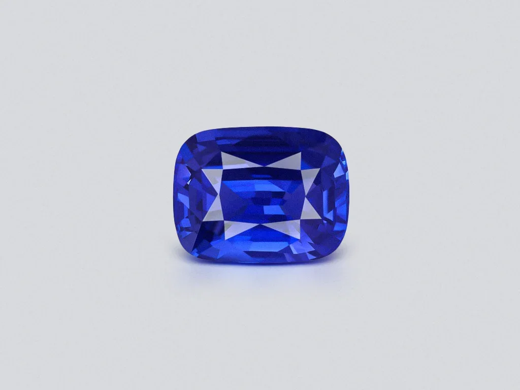 Негретый синий сапфир цвета Royal Blue в огранке кушон 8,02 карата, Шри-Ланка Изображение №1