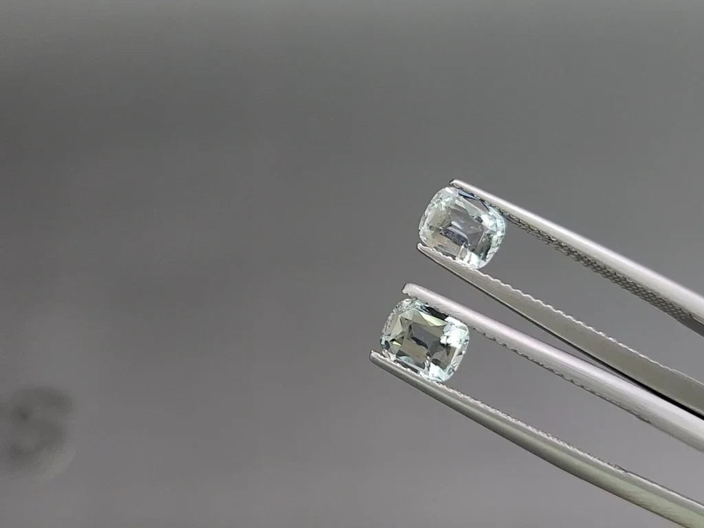 Сет аквамаринов в огранке кушон 2,89 карат, Мадагаскар Изображение №4