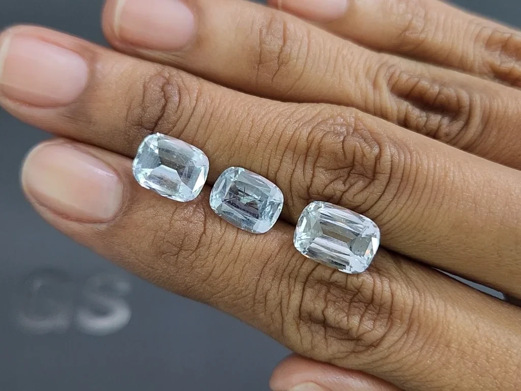 Сет аквамаринов в огранке кушон 8,33 карат, Мадагаскар Изображение №2