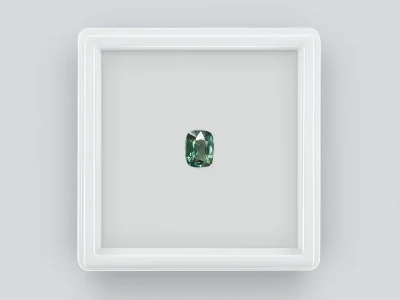 Негретый сапфир цвета Teal в огранке кушон 1,17 карат, Мадагаскар photo