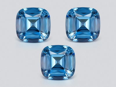 Сет Sky blue топазов в высокоточной огранке кушон 47,99 карат, Мадагаскар photo