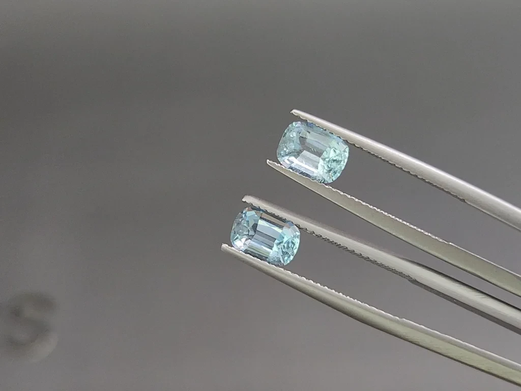 Сет аквамаринов в огранке кушон 3,64 карат, Мадагаскар Изображение №4