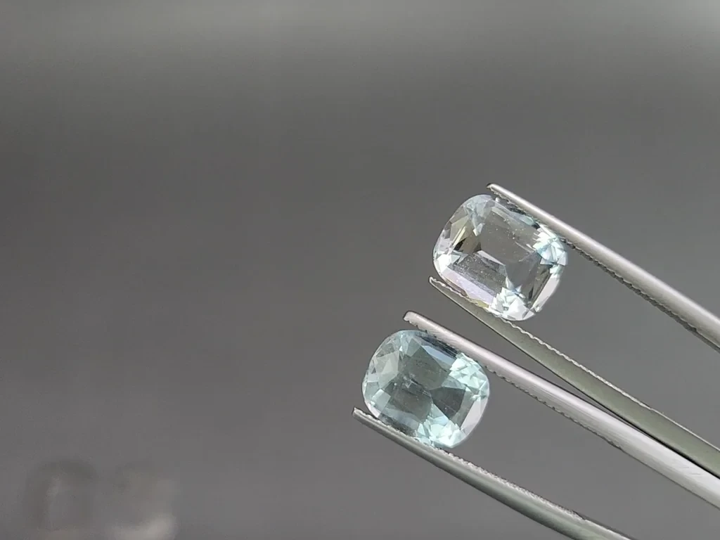 Сет аквамаринов в огранке кушон 9,11 карат, Мадагаскар Изображение №4