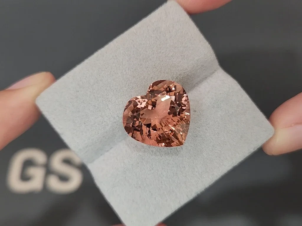 Оранжевый турмалин в огранке сердце 14,29 карат, Африка Изображение №4