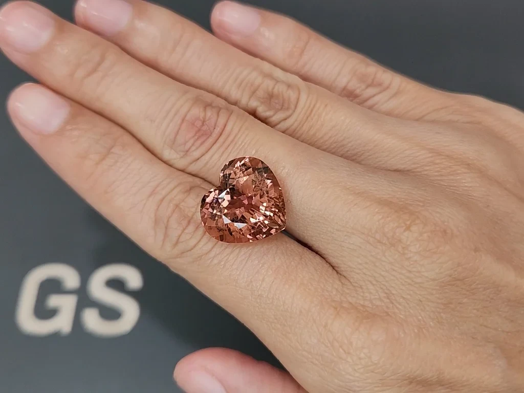 Оранжевый турмалин в огранке сердце 14,29 карат, Африка Изображение №2