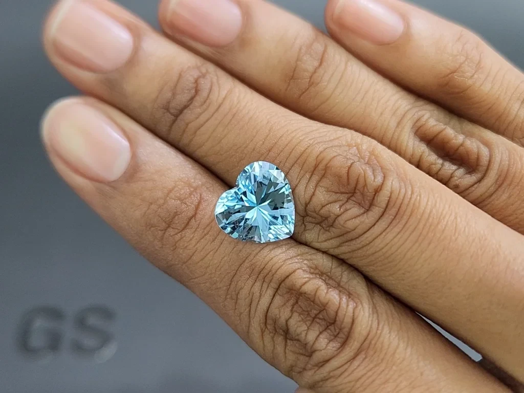 Топаз Sky blue в высокоточной огранке сердце 5,50 карат, Мадагаскар Изображение №2