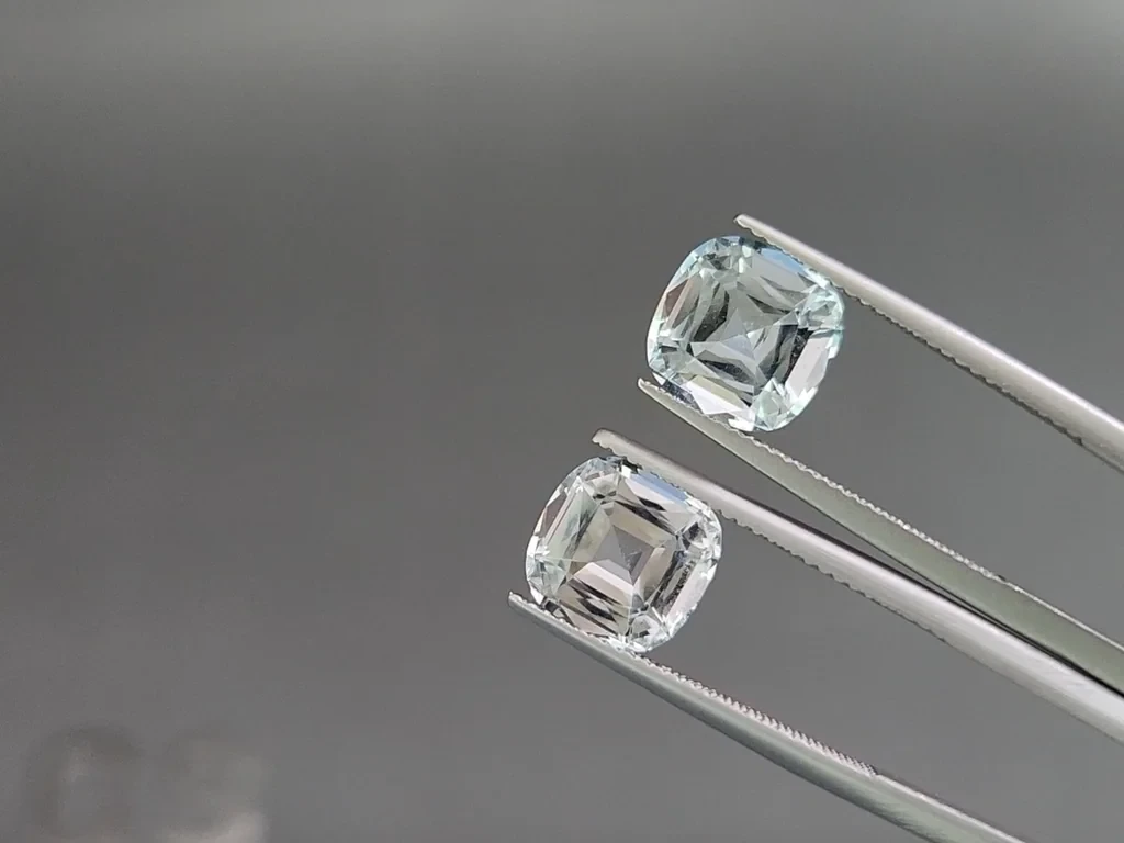Сет аквамаринов в огранке кушон 9,90 карат, Мадагаскар Изображение №4