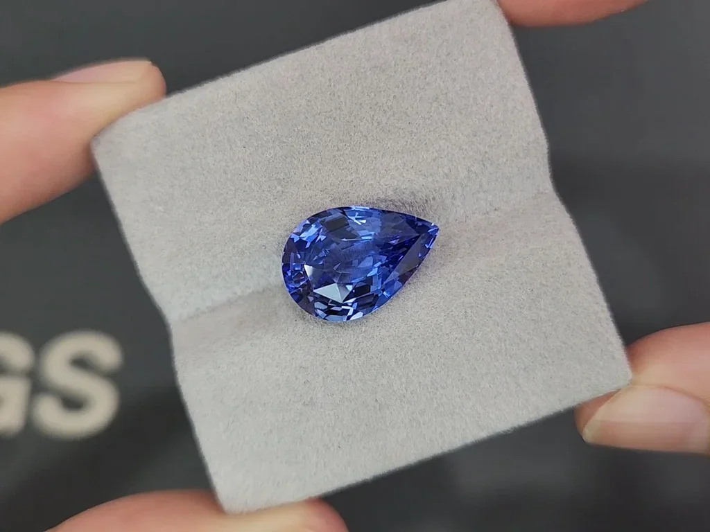 Сапфир Cornflower Blue в огранке груша 8,70 карат, Шри-Ланка Изображение №4