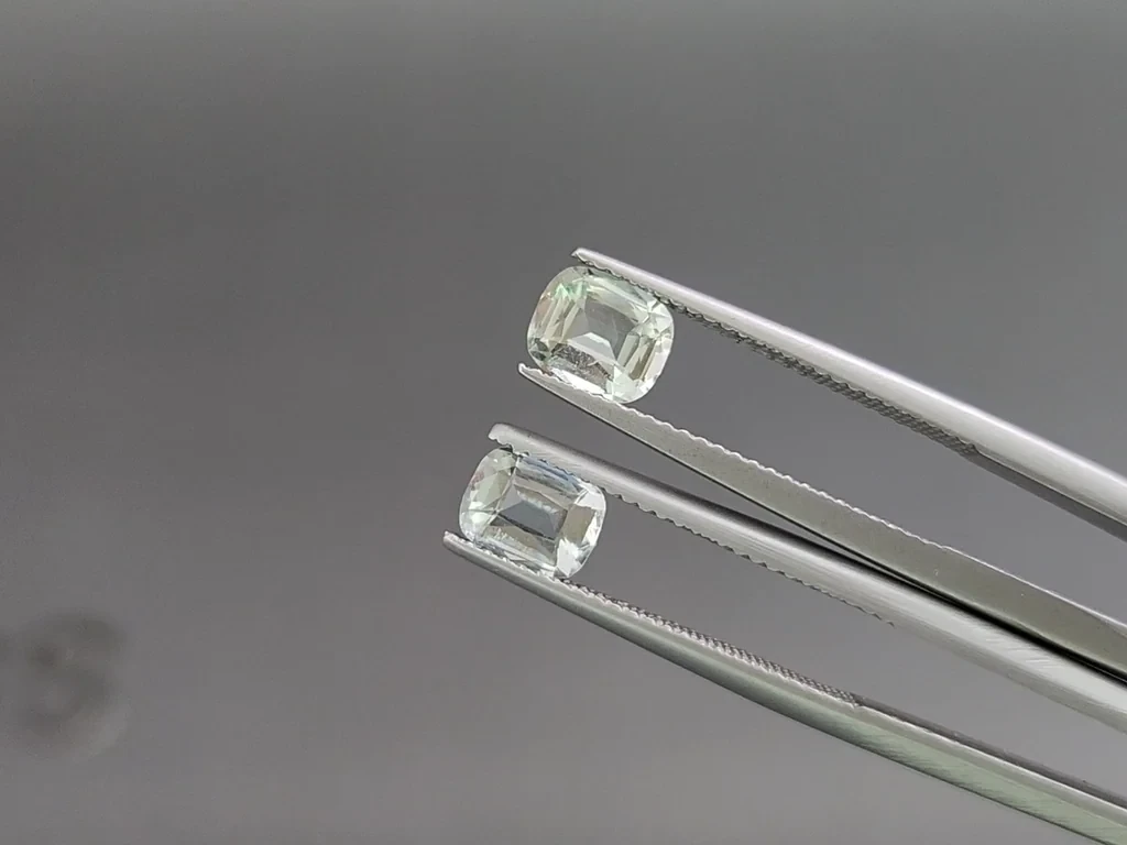 Сет аквамаринов в огранке кушон 2,94 карат, Мадагаскар Изображение №4