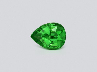 Гранат цаворит Vibrant Green в огранке груша 3,39 карата, Танзания  photo