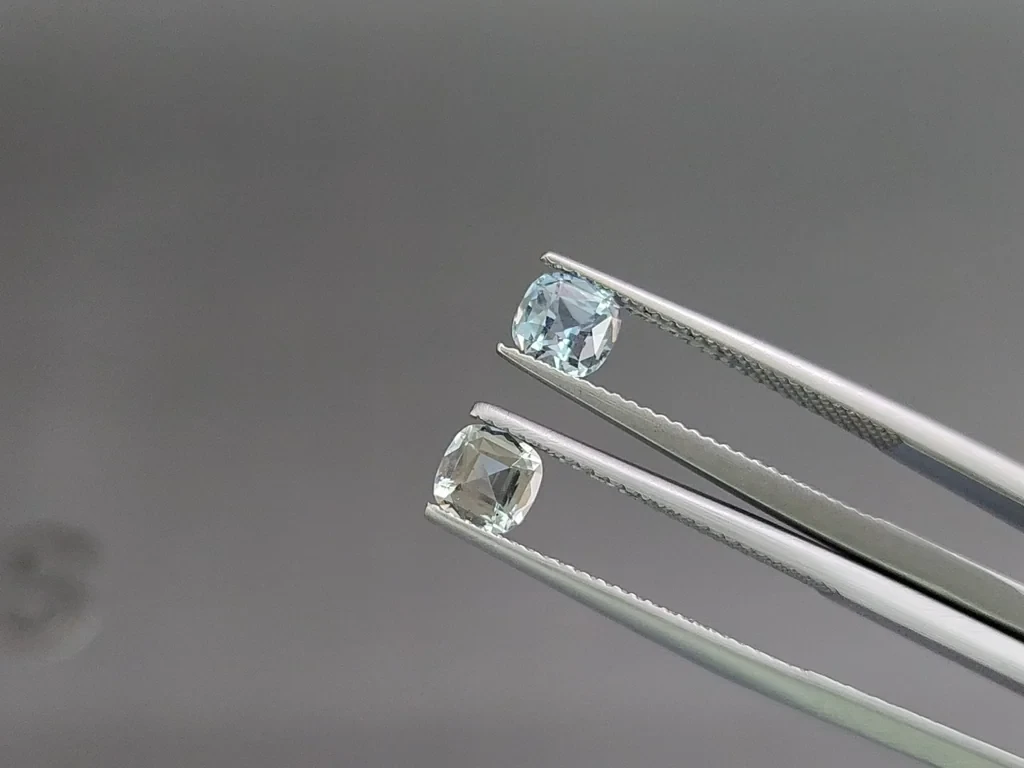 Сет аквамаринов в огранке кушон 1,69 карат, Мадагаскар Изображение №4