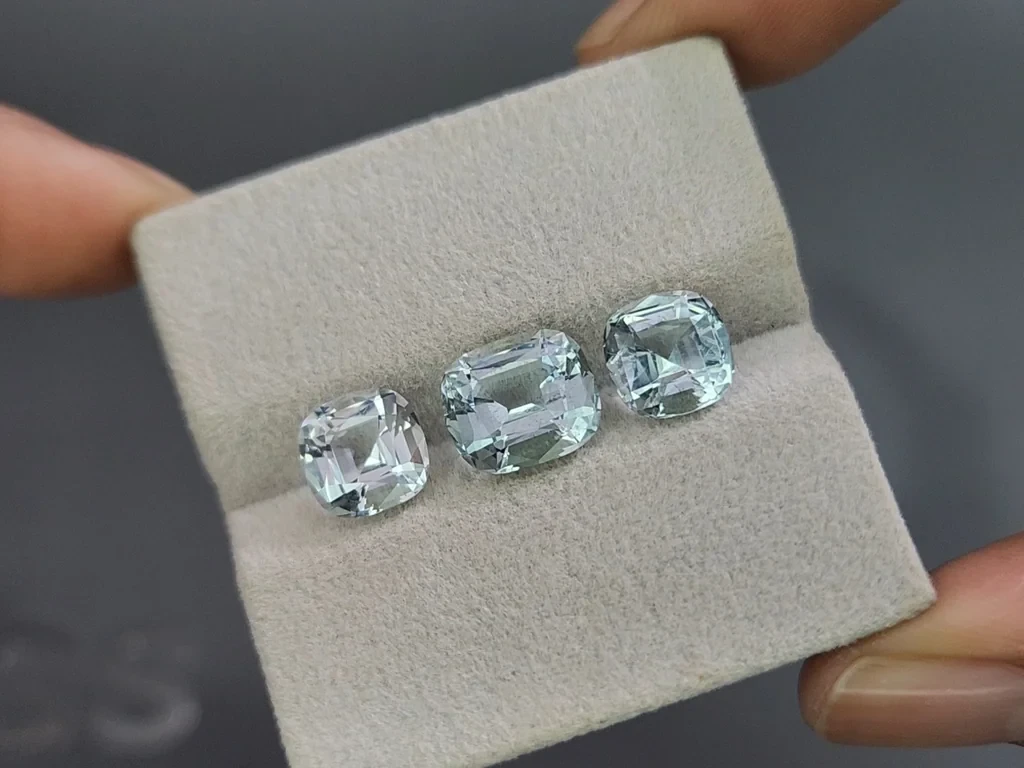 Сет аквамаринов в огранке кушон 7,00 карат, Мадагаскар Изображение №5