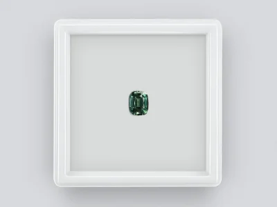 Негретый сапфир цвета teal в огранке кушон 1,19 карат, Мадагаскар photo