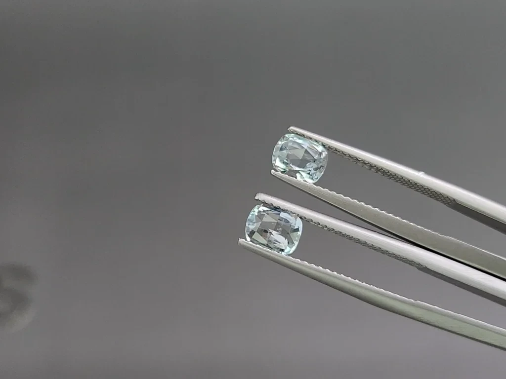 Сет аквамаринов в огранке кушон 2,54 карат, Мадагаскар Изображение №4