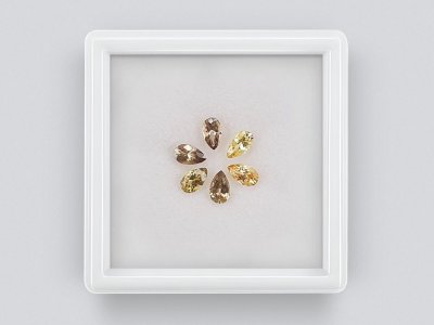Сет калиброванных сапфиров 5x3 мм в огранке груша 1,29 карат/6 шт. photo